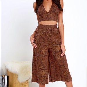 Amuse Society Palm Print Culottes Pants / Dress